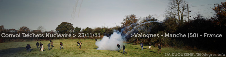 manifestants convoi dechets nucleaire