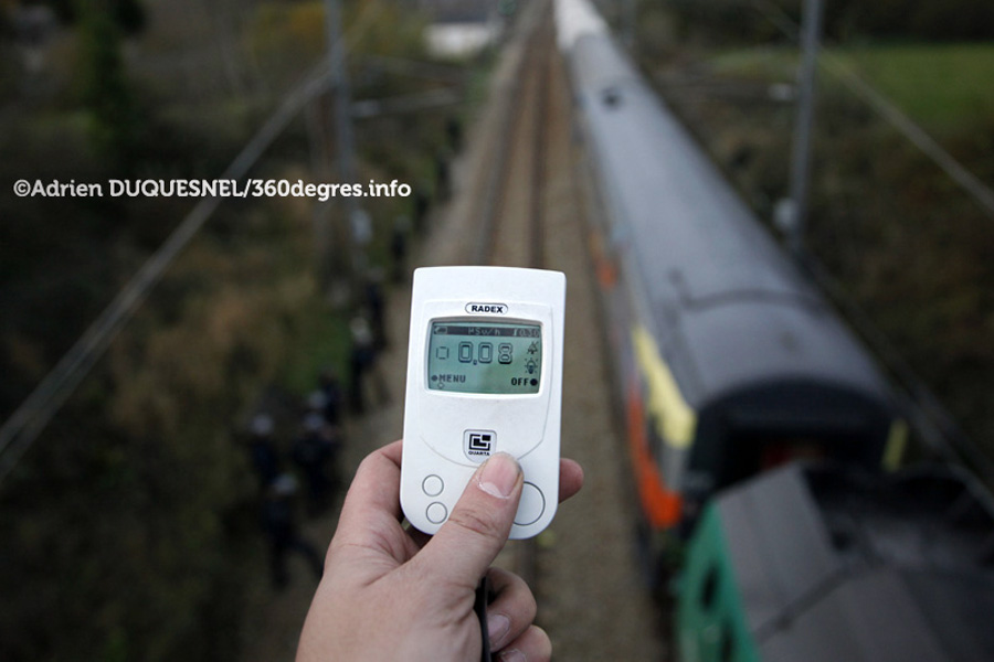 Mesure Radioactivite passage convoi dechet nucleaire